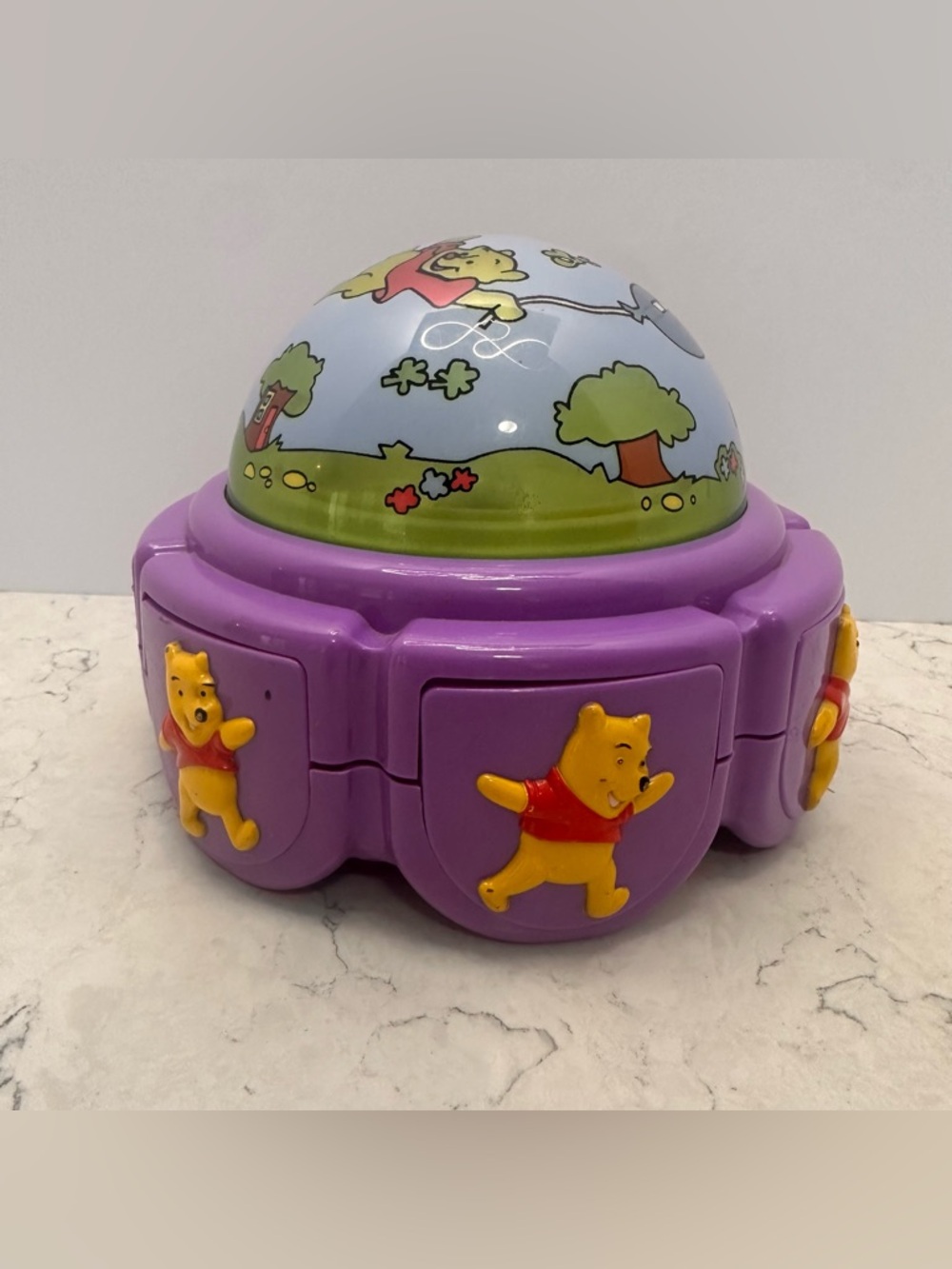 Disney Baby Winnie the Pooh Rotating Musical Projector Nursery Crib Light Purple